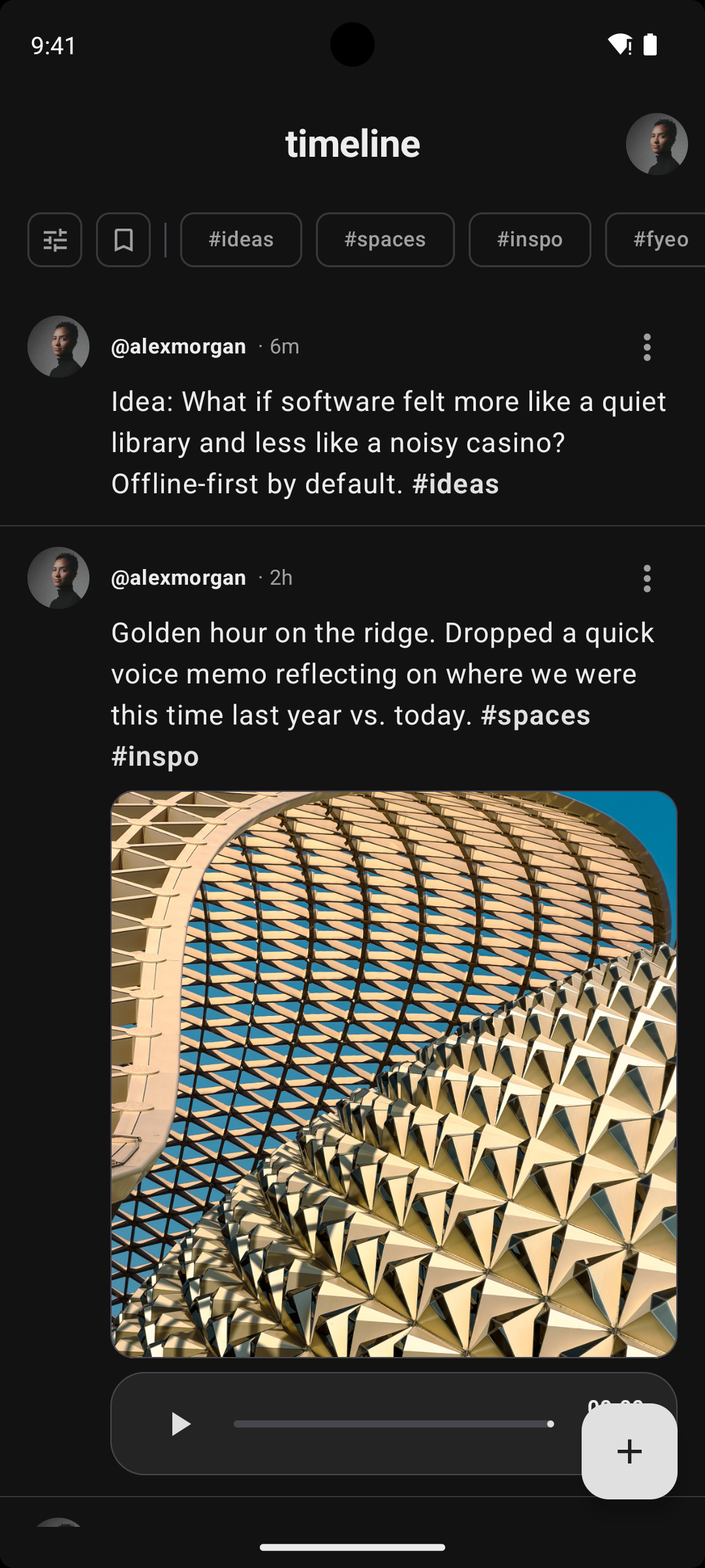 Timeline Feed Screen